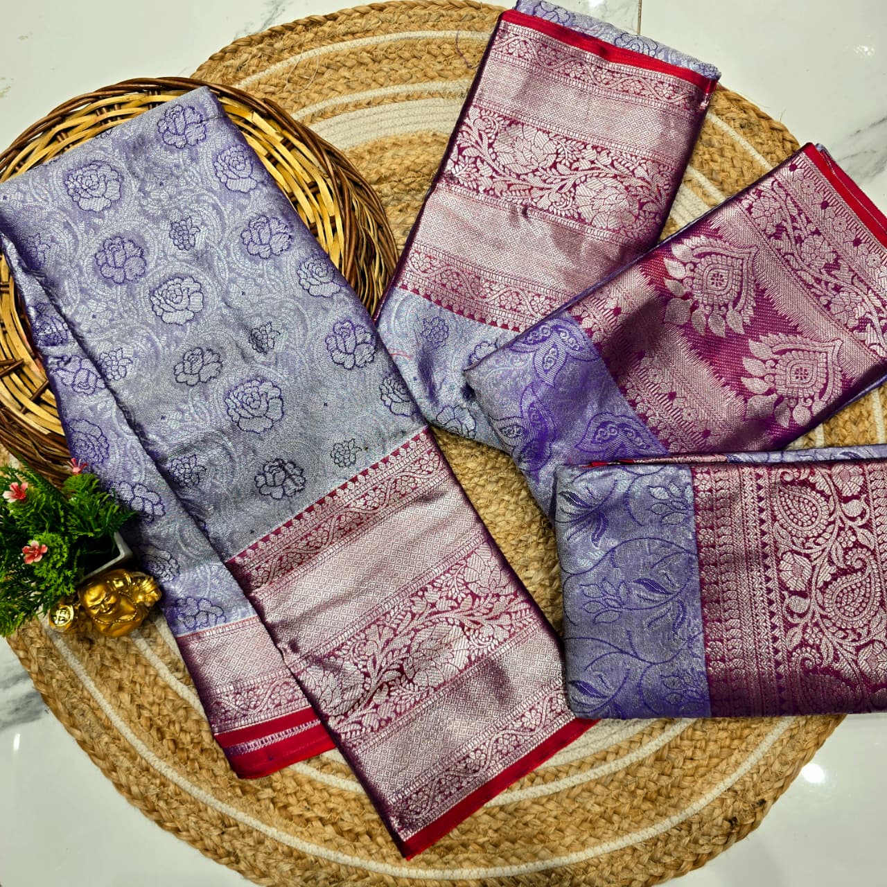 One Gram Silver Silk Saree