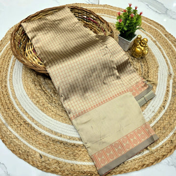 Elegant Checked Silk Saree