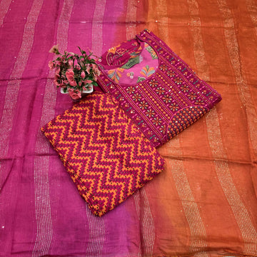 Embroidered Cotton Chudi Set