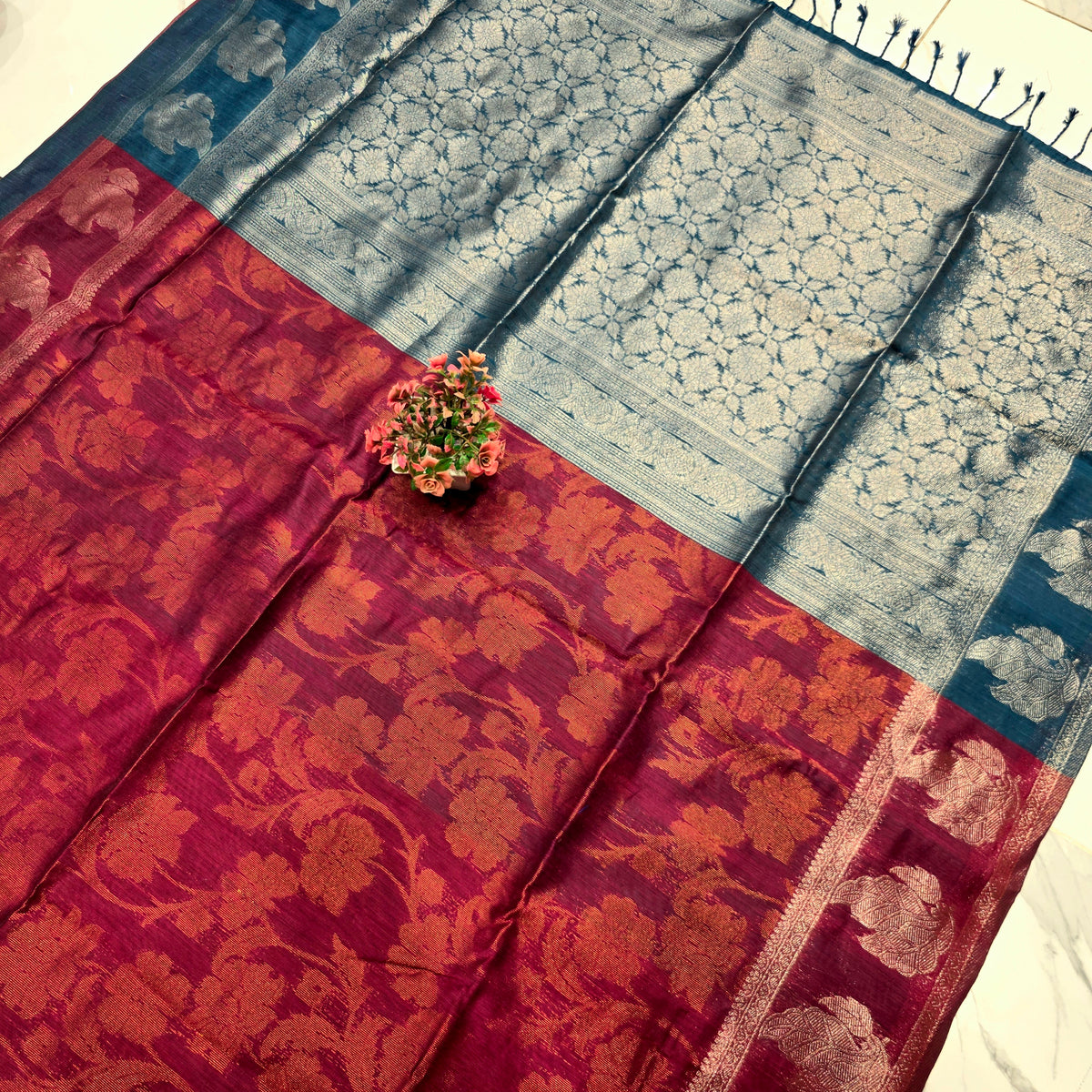 Premium Linen Brasso Silk Saree