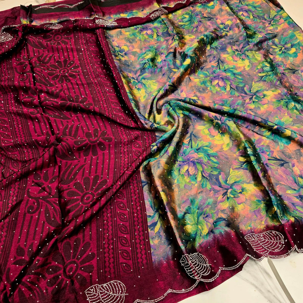 Royal Silk With Stone Silk Saree
