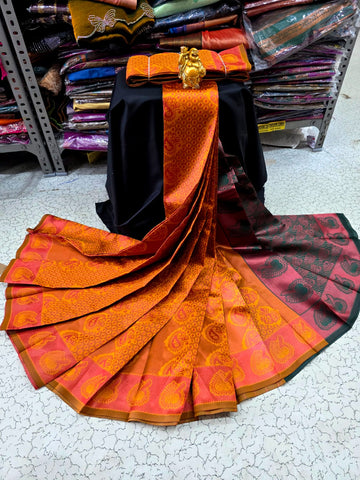 Kubera Semi Silk saree - Yellow