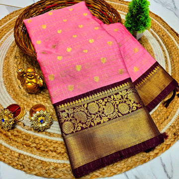 Pink Cheked Saree