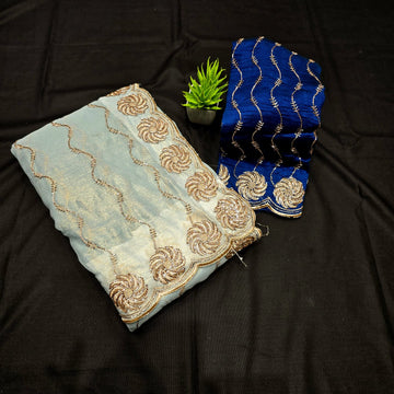 Party Wear Embroidered Silk Saree