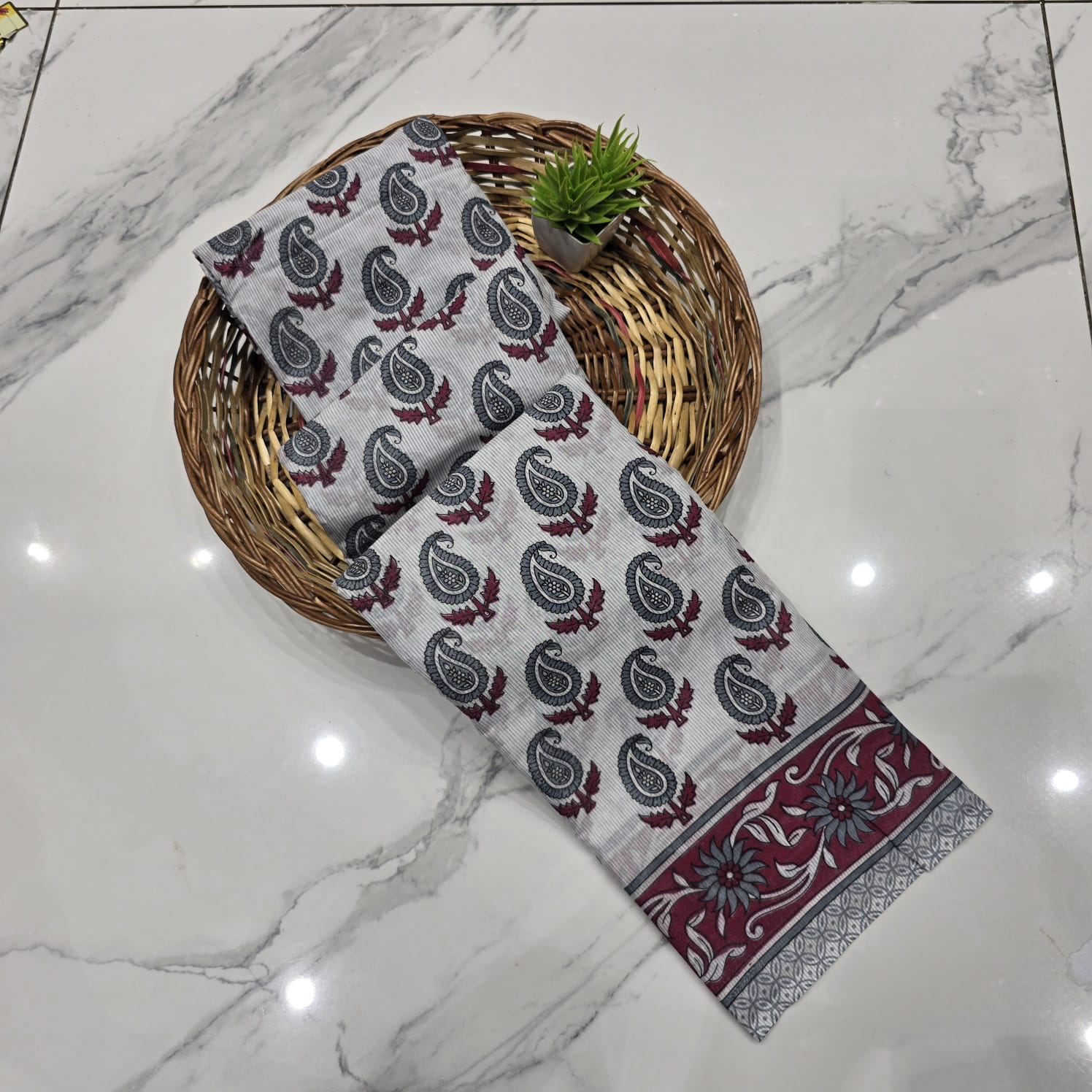 Premium Handloom Printed Cotton Saree