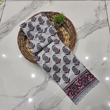 Premium Handloom Printed Cotton Saree