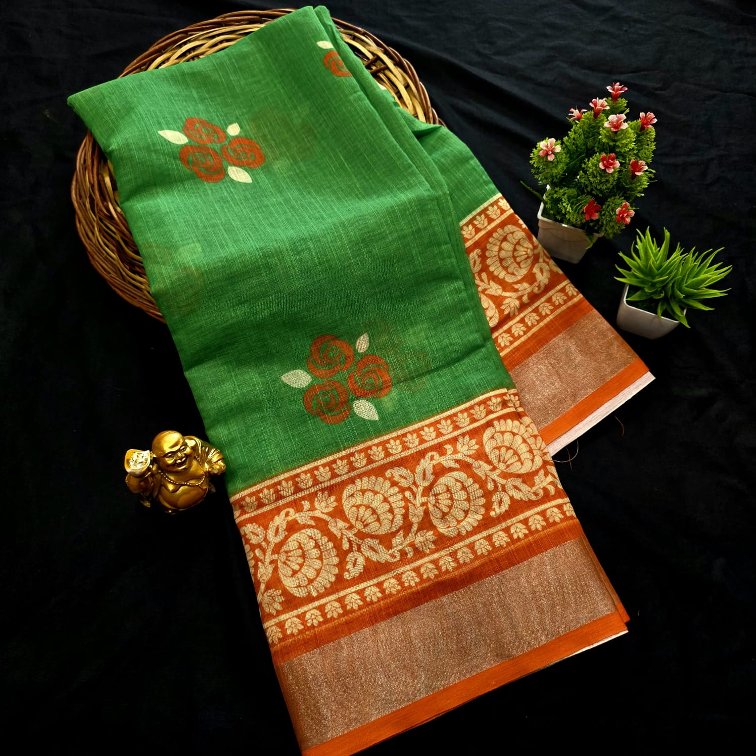 Soft Linen Cotton Saree