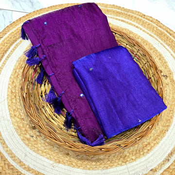 Mirror Saree With Contrast blouse