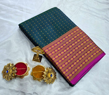 Arani Semi Silk Zari Border Saree