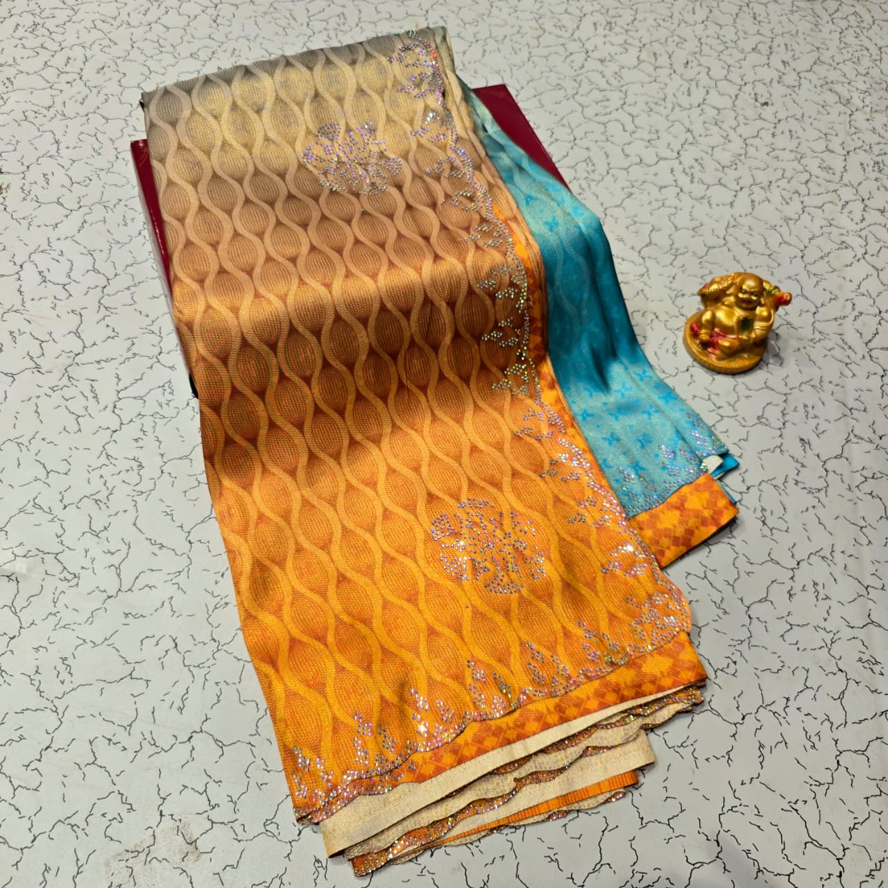 Stone Work Printed Aadi Offer Saree