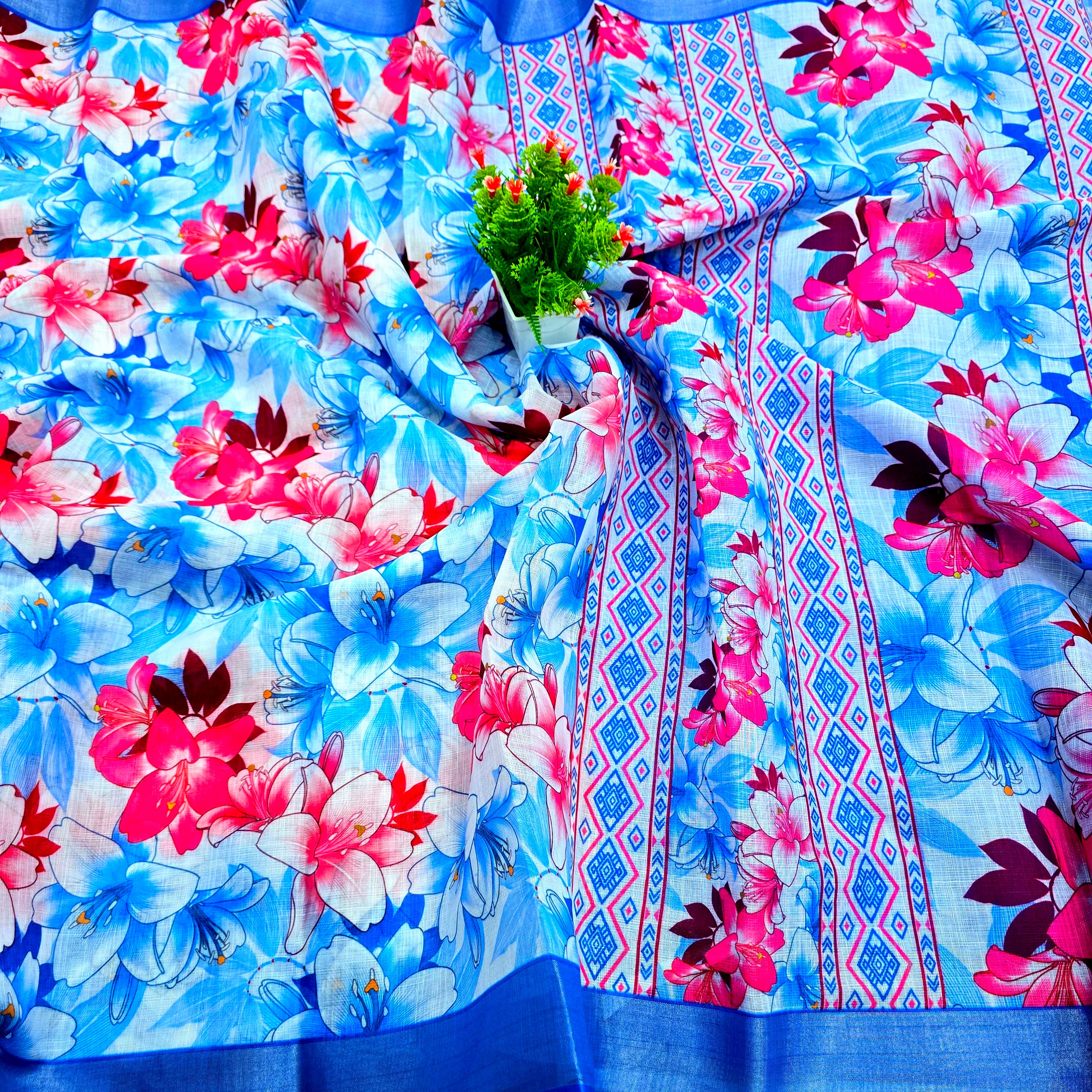 Cotton Linen Saree