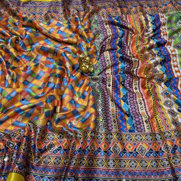 Elegant Masakali Printed Silk Saree