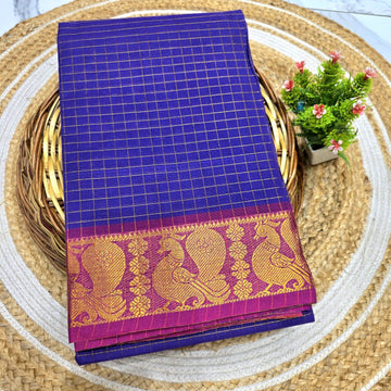 Pure Checked Cotton Saree