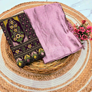 VR Satin Blouse Work Saree