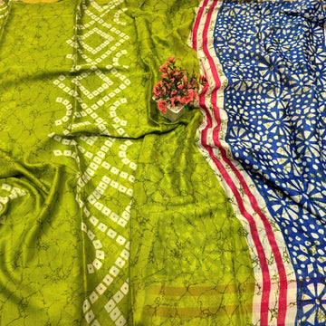 Elegant Floral Linen Cotton Saree