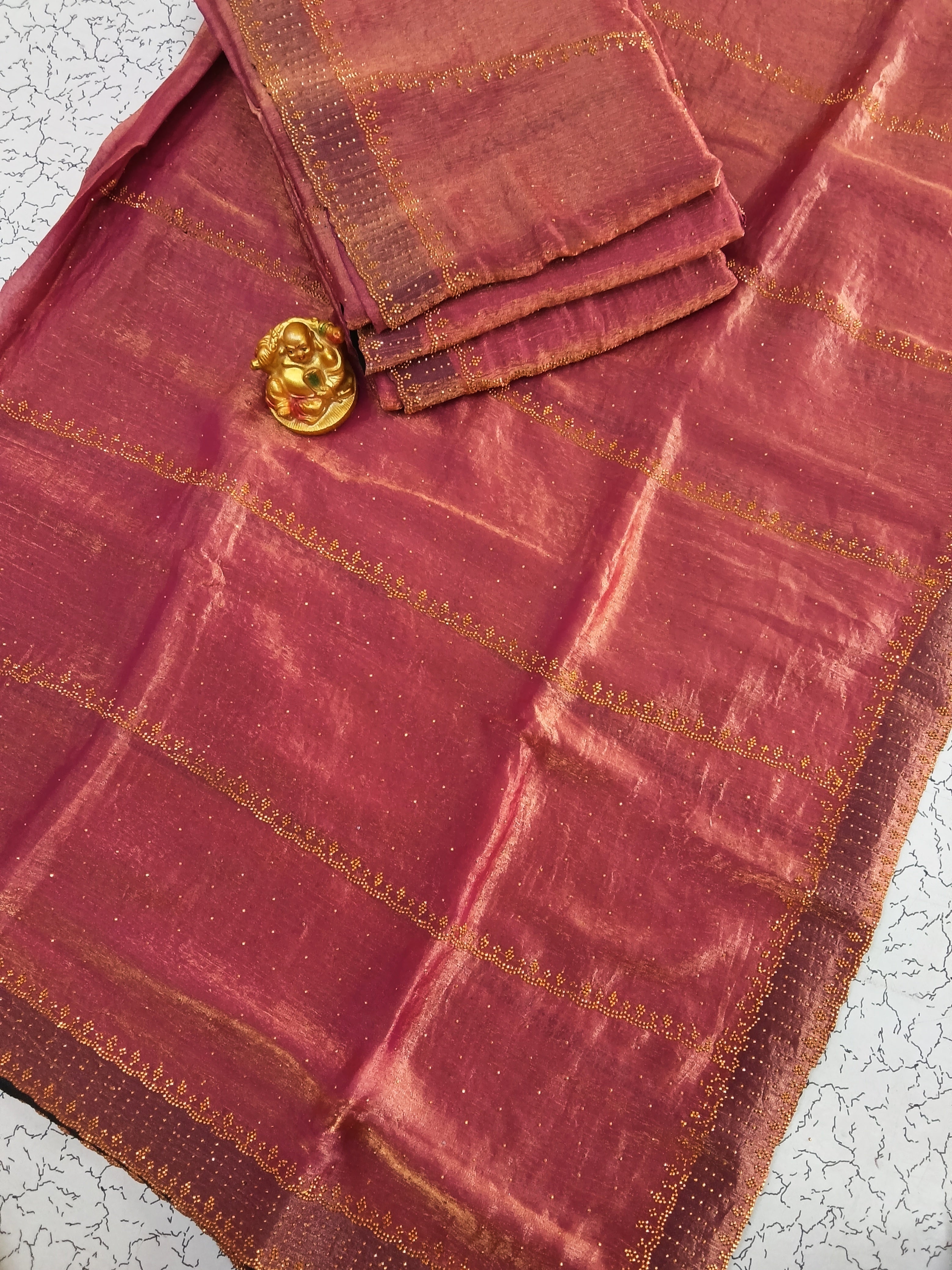Full stone work Space Silk Sarees