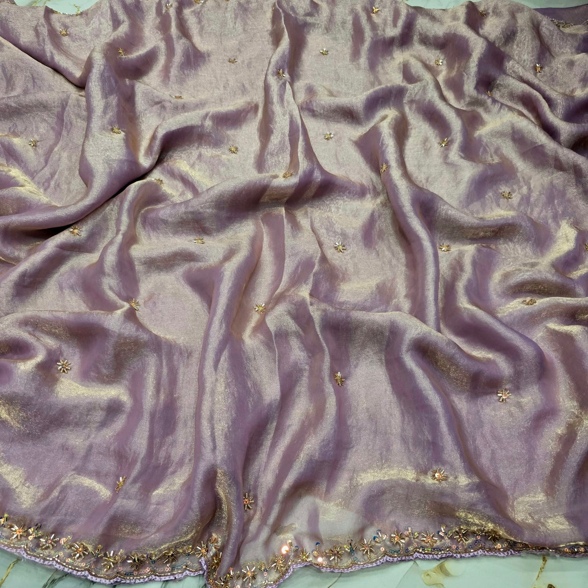 Diwali Special Party Wear Embroidered Organza Saree