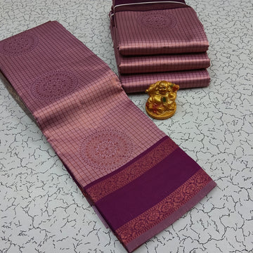 Kubera Fancy Checked Sarees