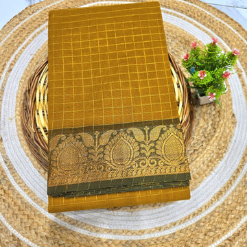 Pure Checked Cotton Saree