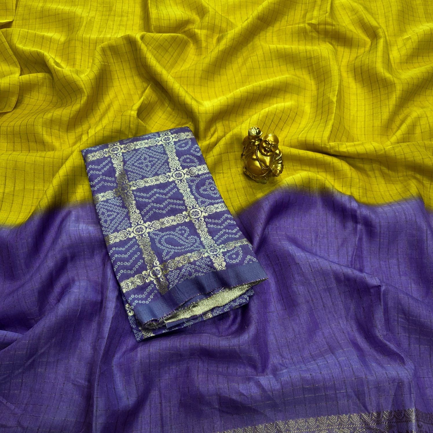 Georgette Saree With Bandhani Blouse