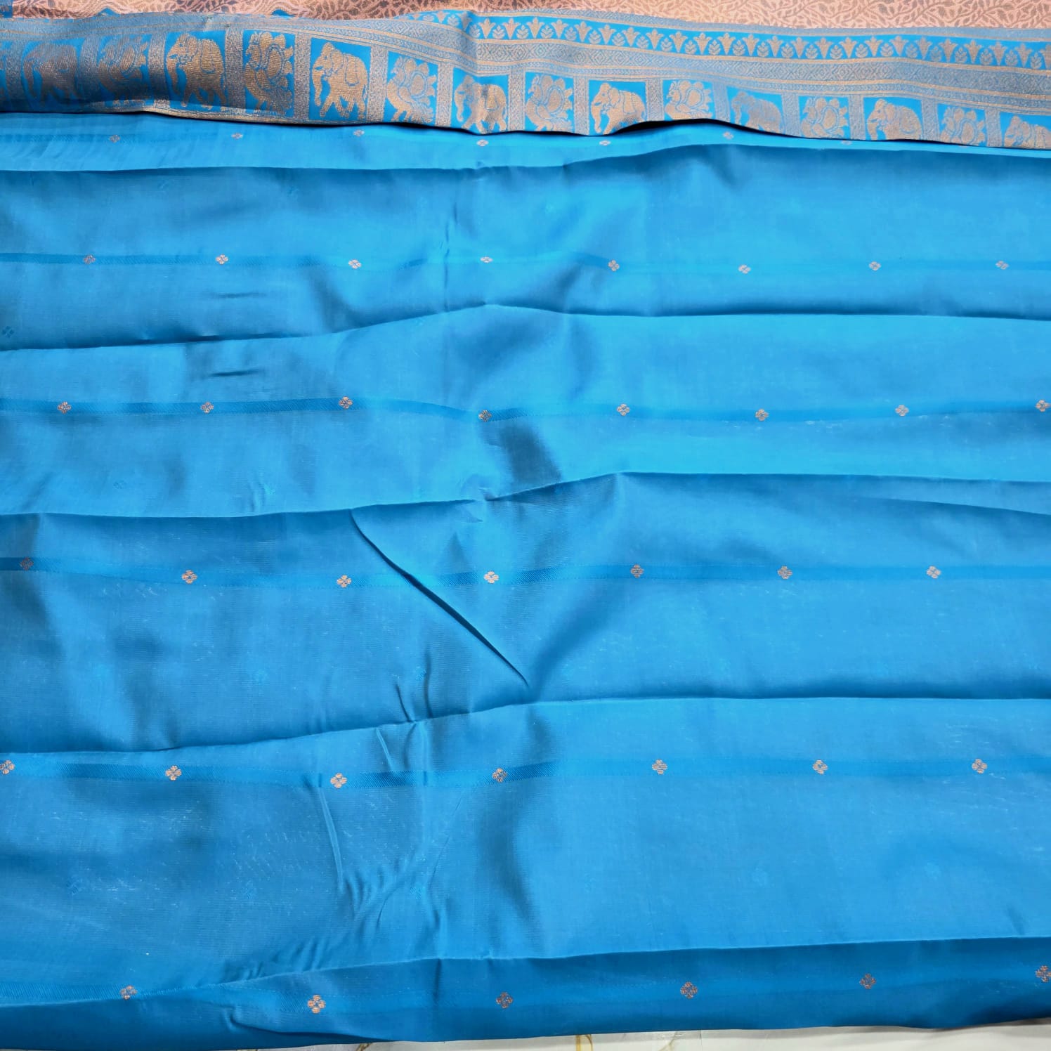 Peacock Feather Butta Design Silk Saree