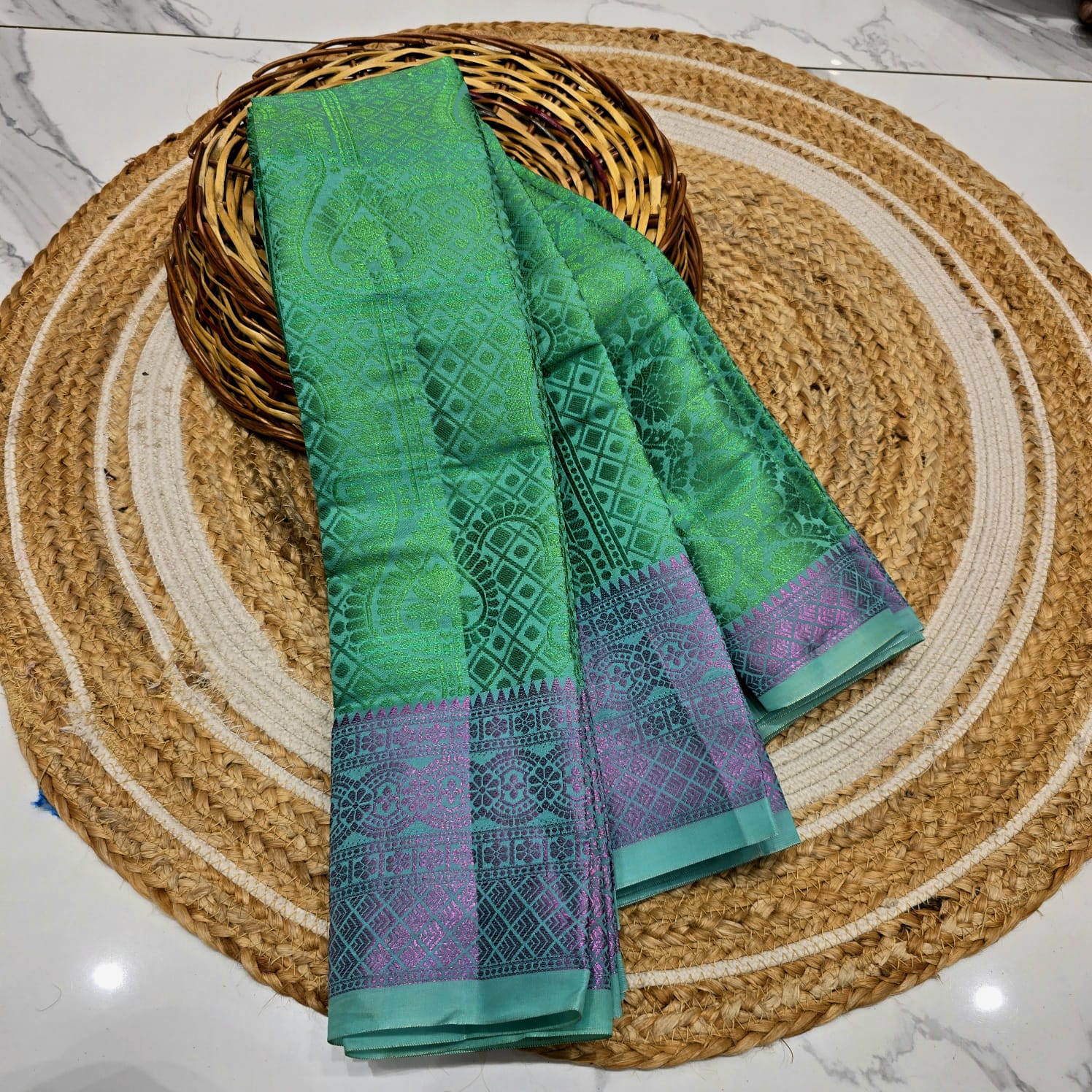 Offer Jacquard Silk Saree ( Same colour only dispatch )