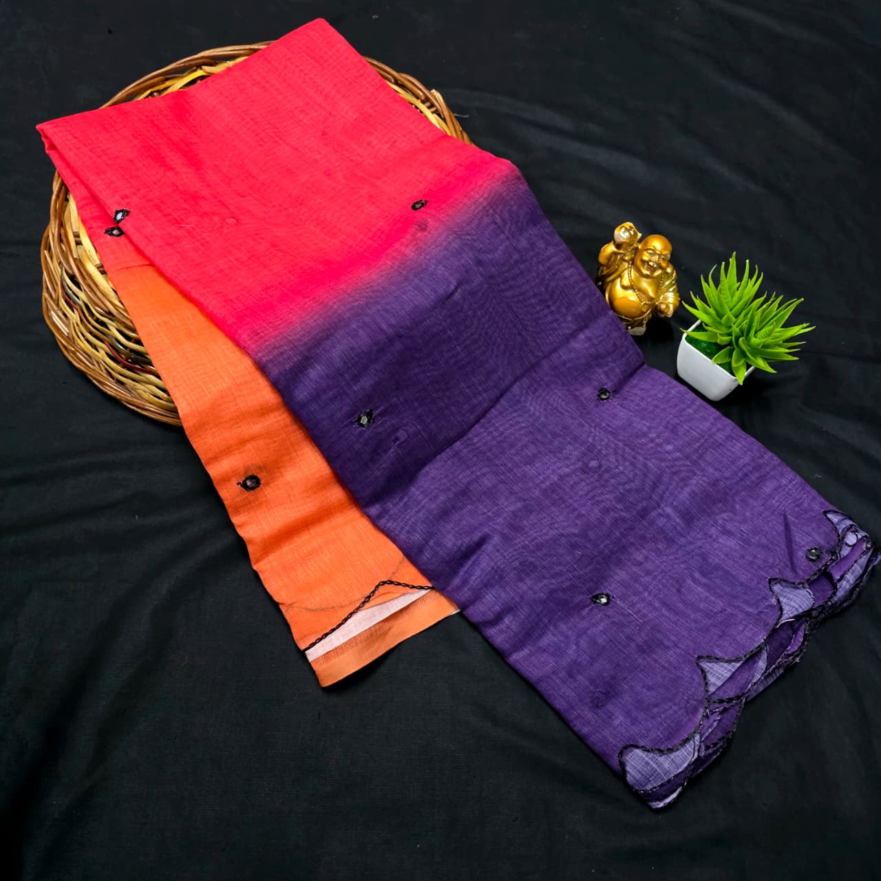 Trendy Mirror Work Saree