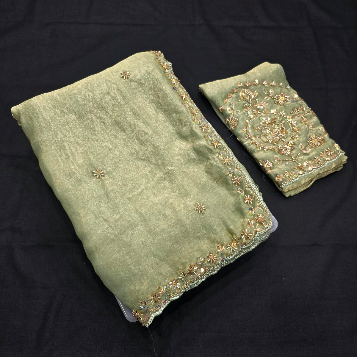Diwali Special Party Wear Embroidered Organza Saree