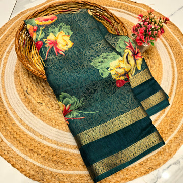 Fancy Floral Printed Design Saree
