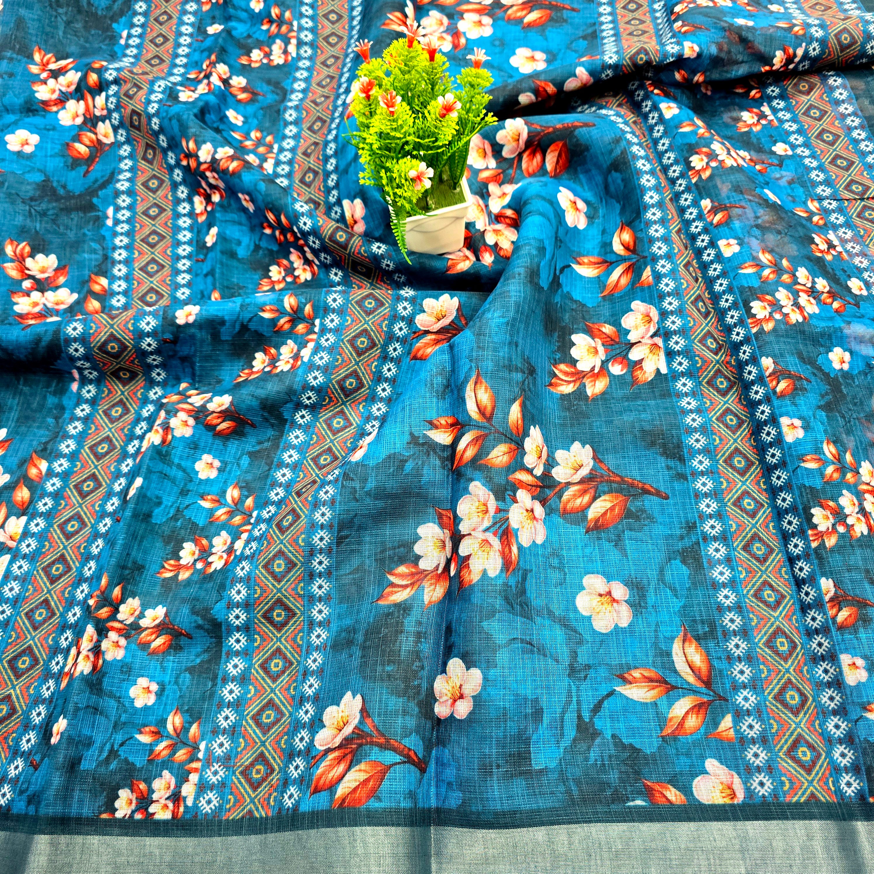 Cotton Linen Saree