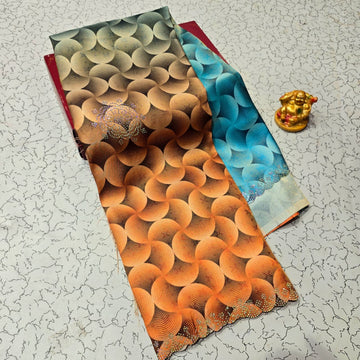 Stone Work Printed Aadi Offer Saree
