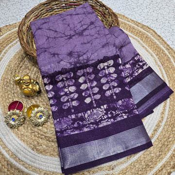 Elegant Batik Cotton Silk Saree
