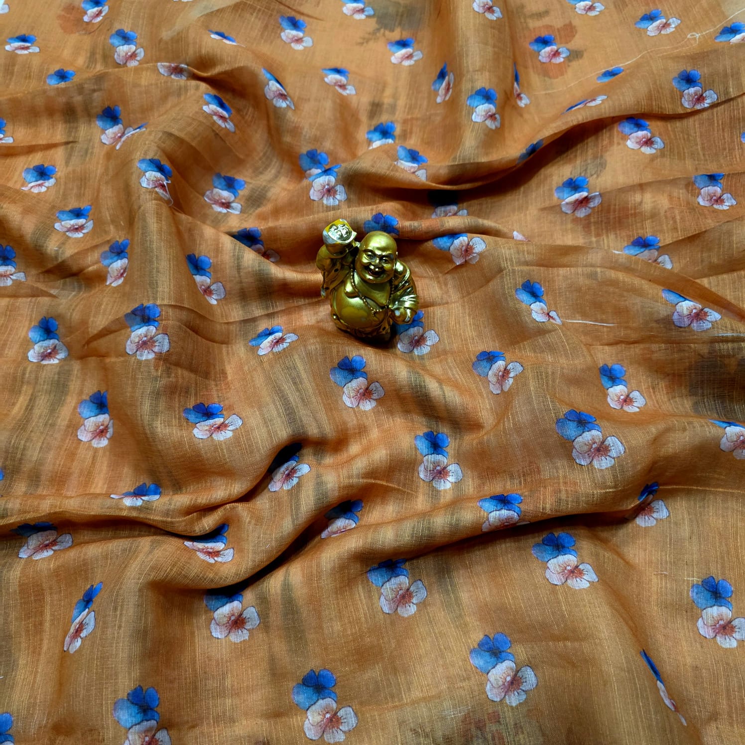 Linen Embroidery Printed Saree