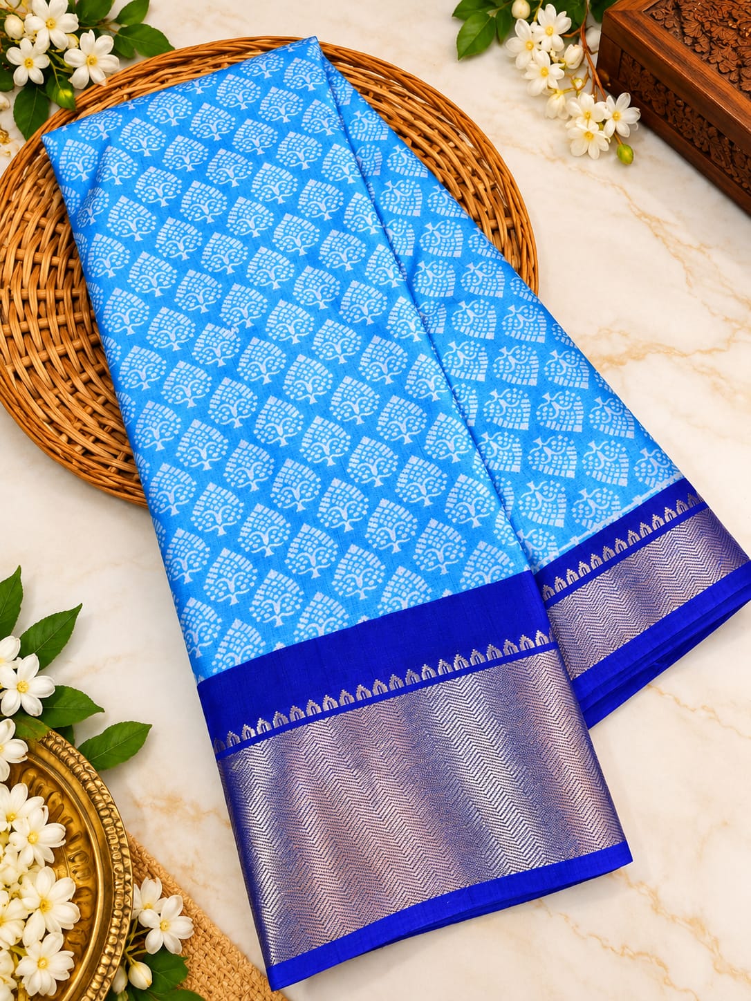 Prabha's Special Blue Silk Saree