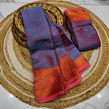Offer Jacquard Silk Saree ( Same colour only dispatch )