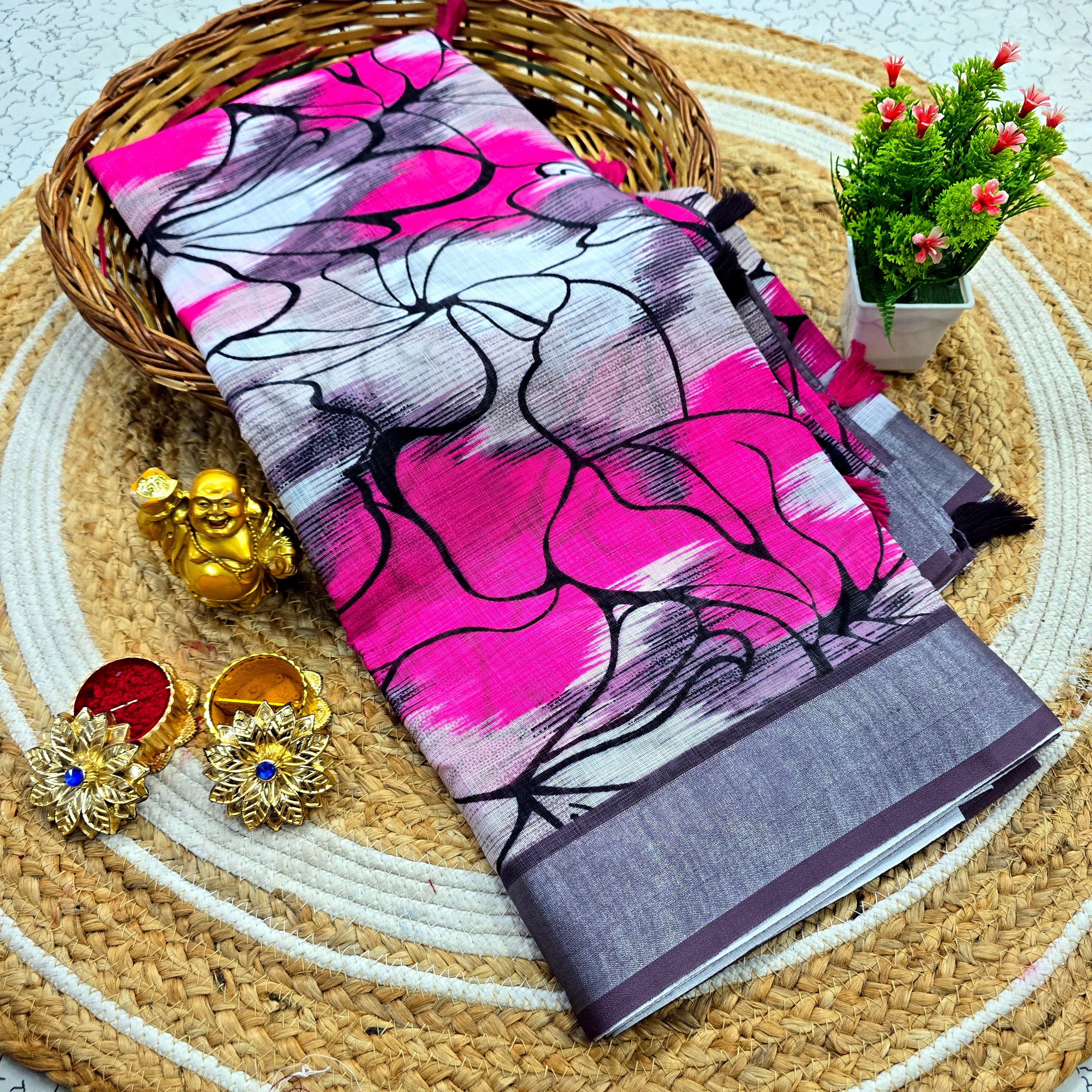 Cotton Linen saree
