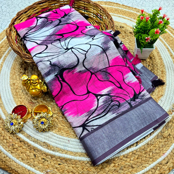 Cotton Linen saree