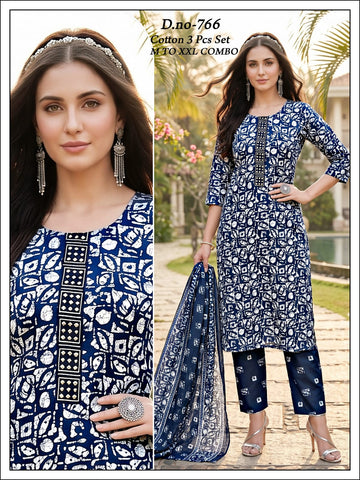Premium Cotton 3-Piece Suit Set