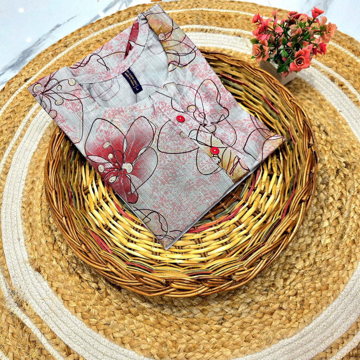 Printed Floral Kurti Set