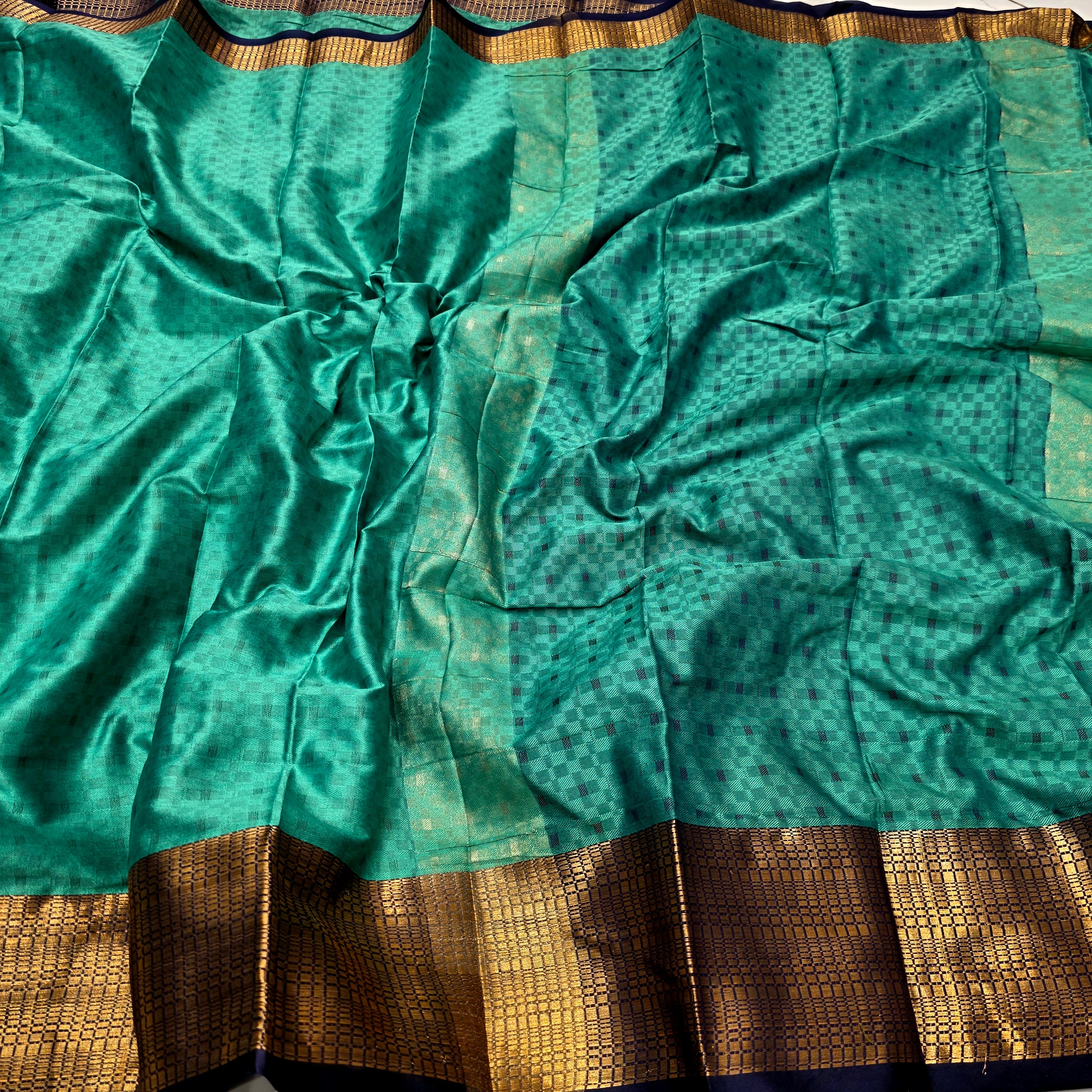 Checked Tissue Silk Saree