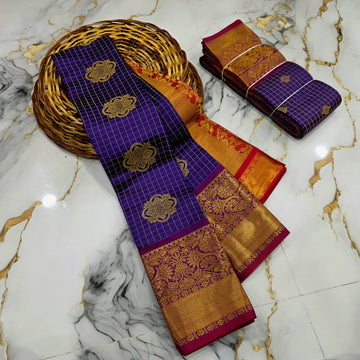 Classic Checked Vairaoosi Silk Saree ( Same Colour Only Dispatch )