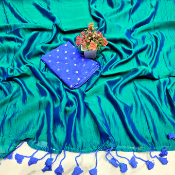 Peacock Khadhi Tissue Silk Saree