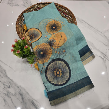 Premium Linen Cotton Saree