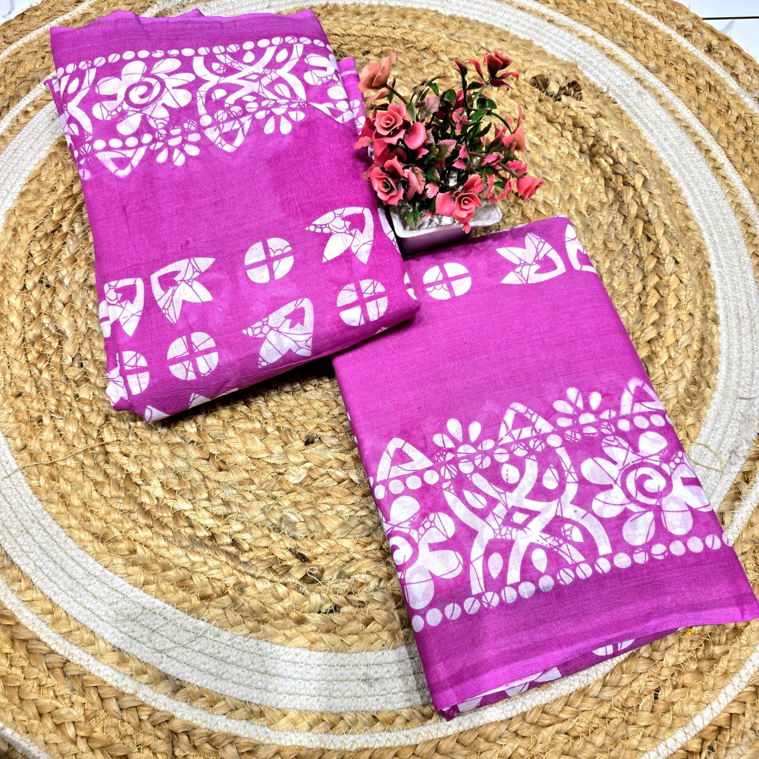 Premium Handloom Printed Cotton Saree