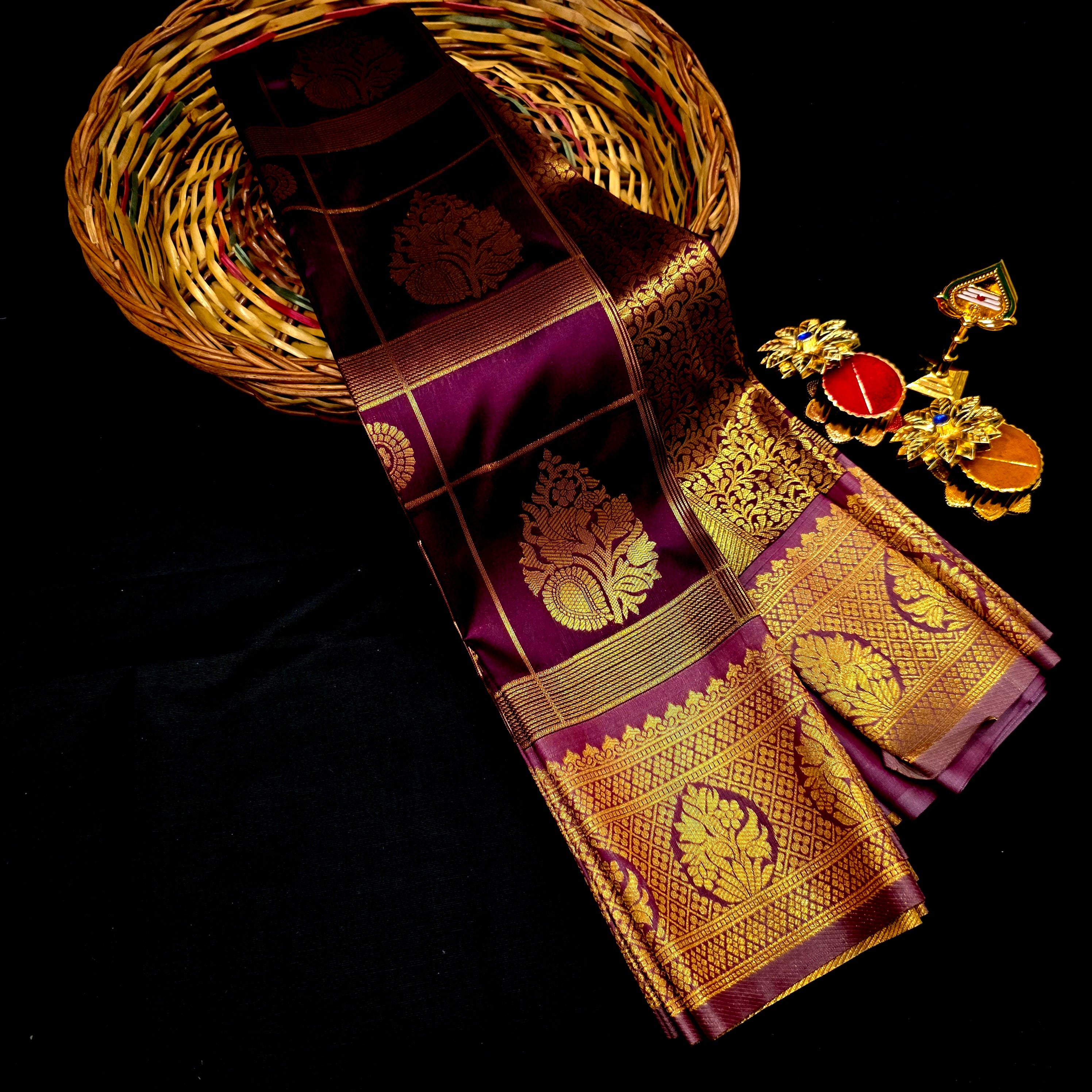 Own Production Premium Kanchi Checked Semi Silk