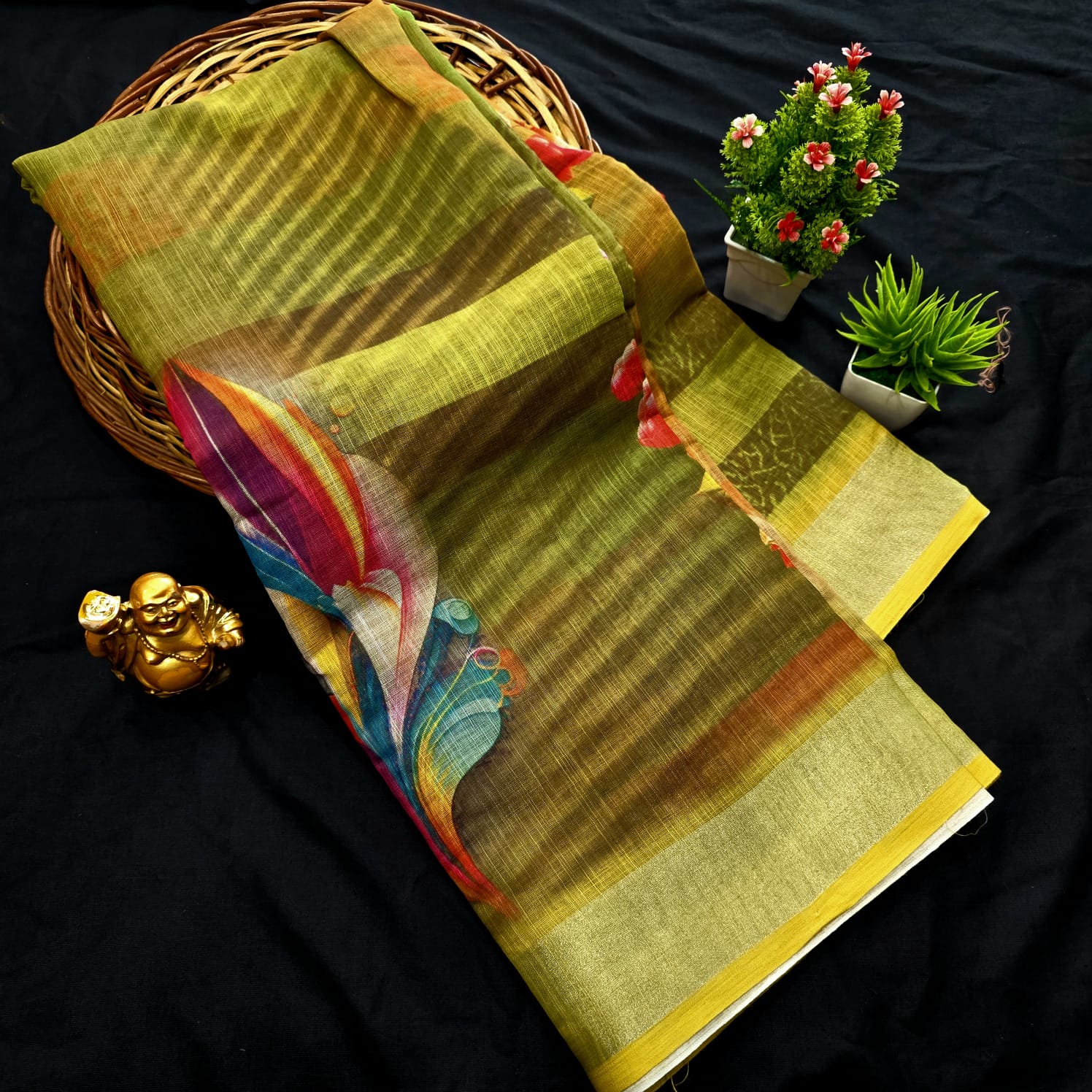 Soft Linen Cotton Saree