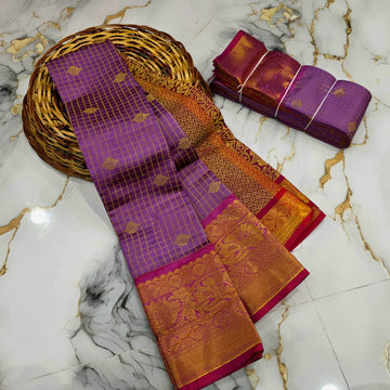 Classic Checked Vairaoosi Silk Saree ( Same Colour Only Dispatch )