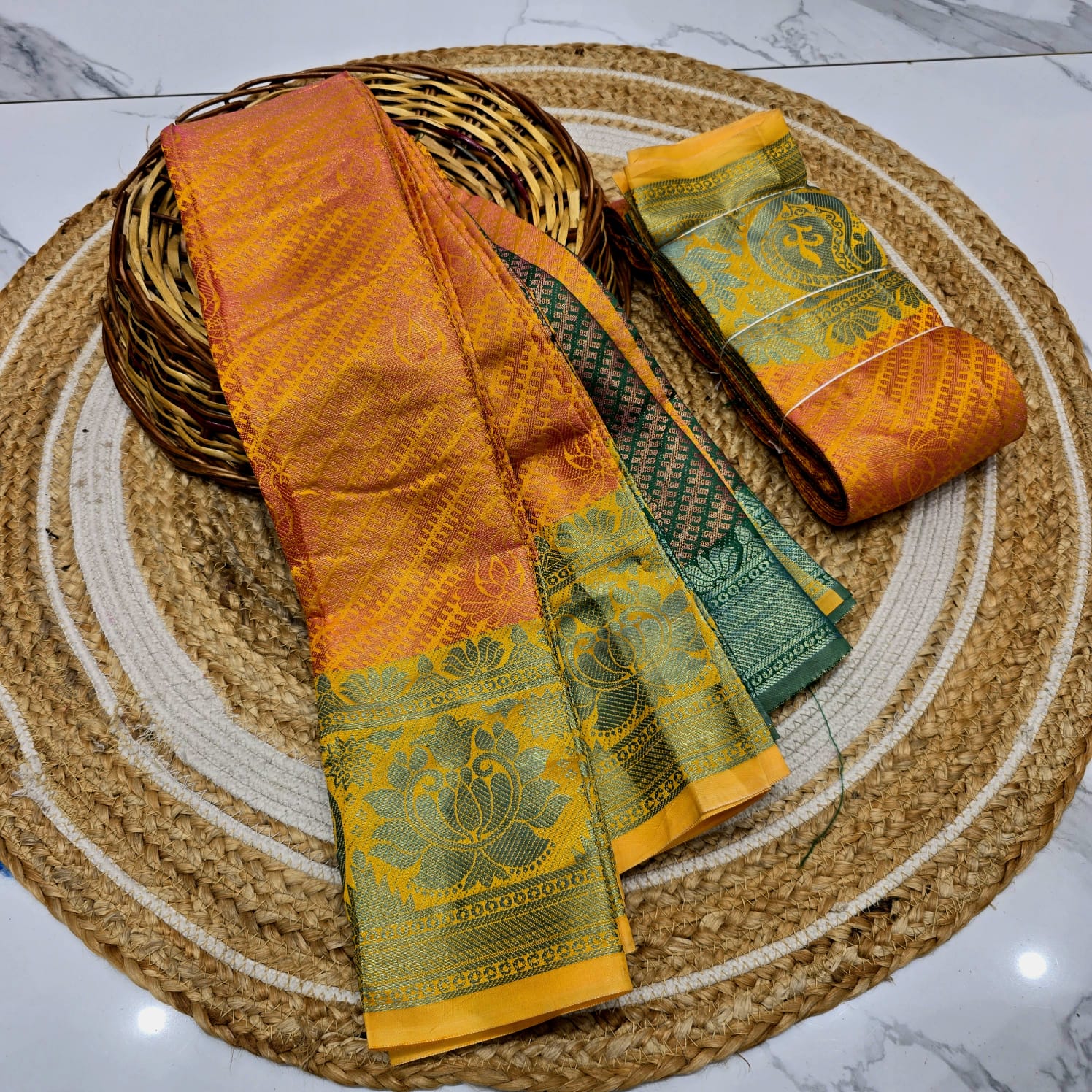 Offer Jacquard Silk Saree ( Same colour only dispatch )