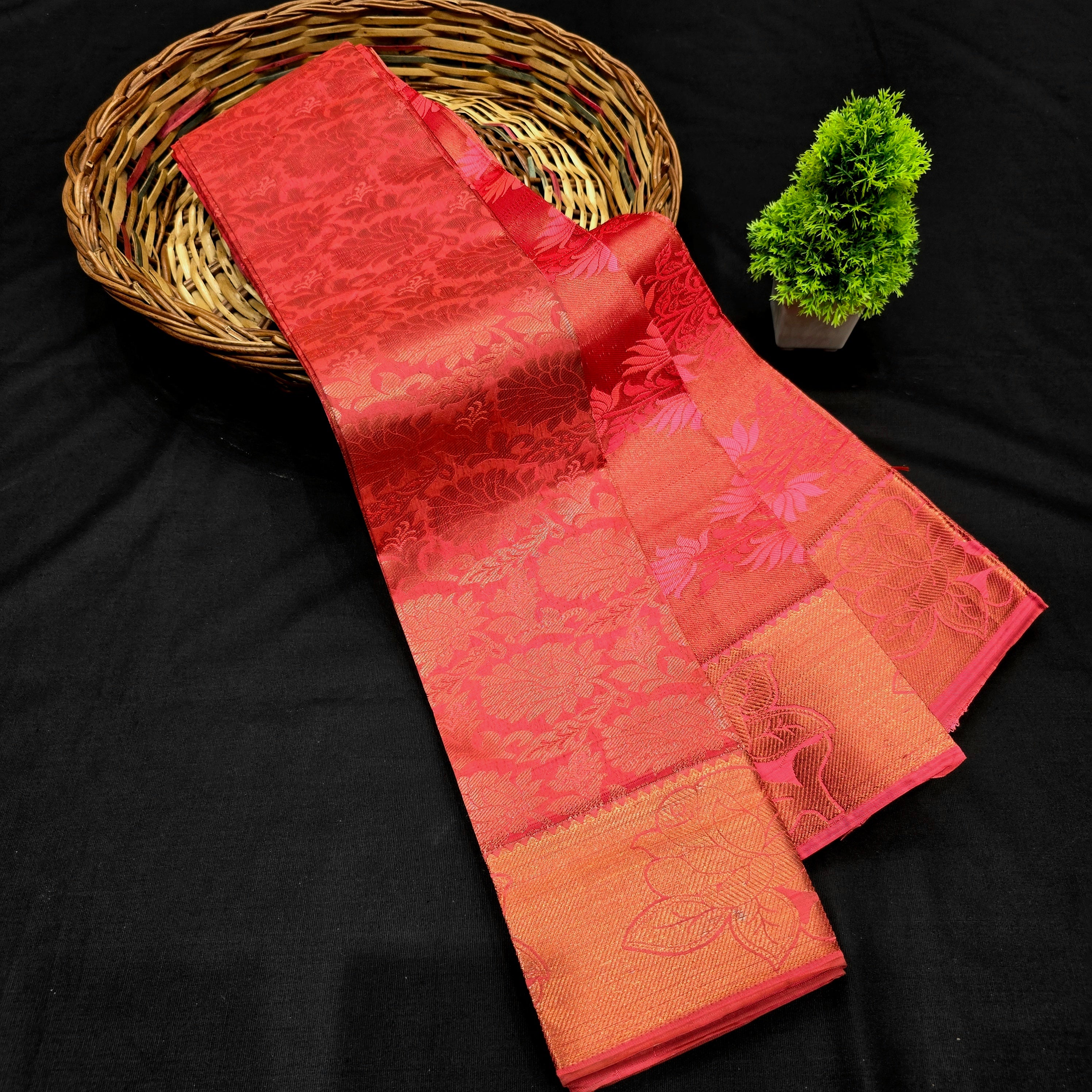 All Self Bridal Saree Without Stone