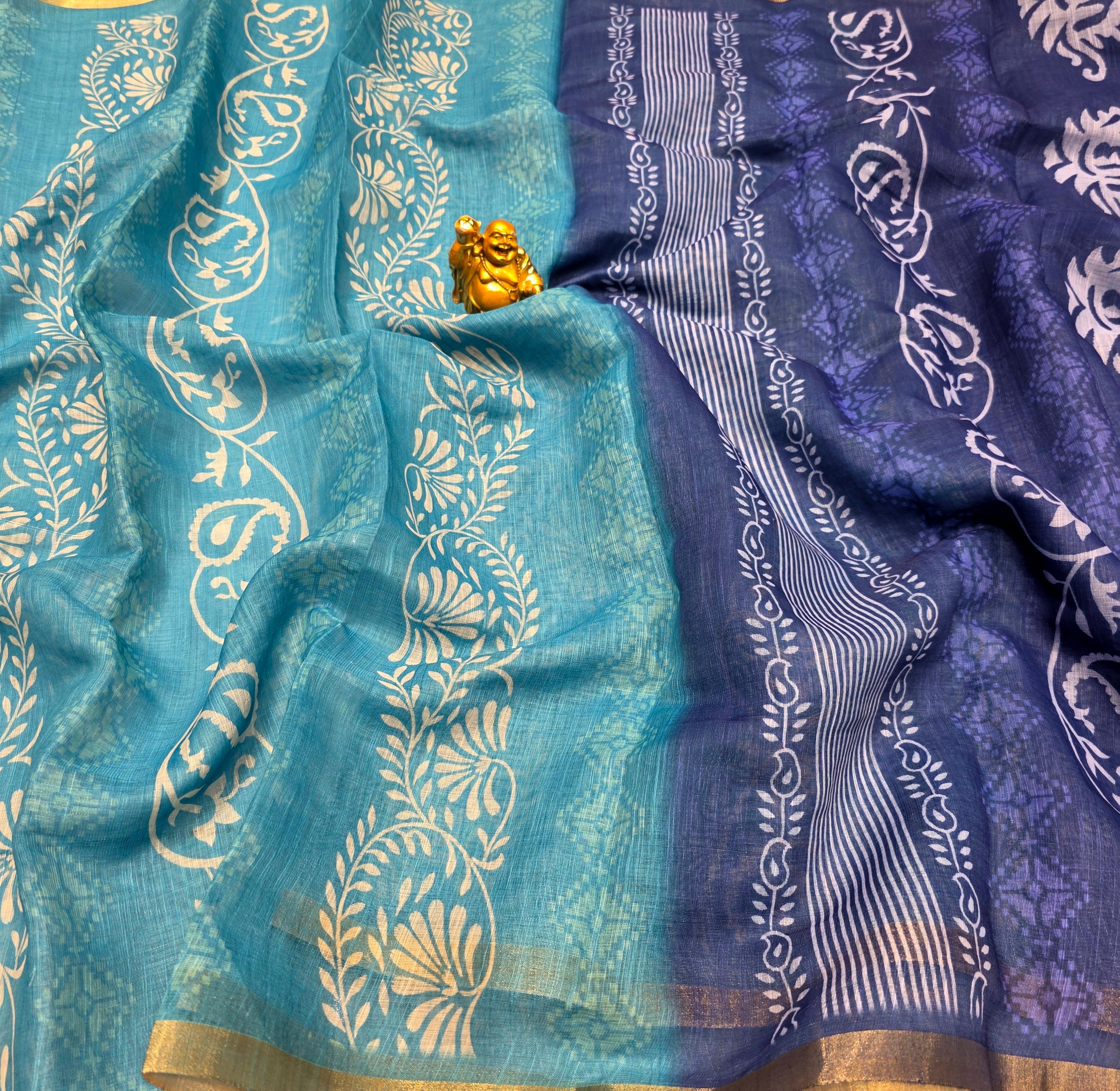 Floral Linen Cotton Saree